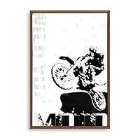 Framed Canvas Wall Art Motorcycle Canvas Prints Home Artwork Decoration for Living Room,Bedroom - 16x24 inches