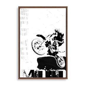 Framed Canvas Wall Art Motorcycle Canvas Prints Home Artwork Decoration for Living Room,Bedroom - 16x24 inches