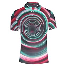 HUGS IDEA Abstract Geometry Mens Golf Shirt Fashion