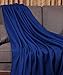 Utopia Bedding Navy Fleece Blanket Queen Size Lightweight Fuzzy Soft Anti-Static Microfiber Bed Blanket (90x90 Inch)