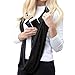 [Thicken] Winter Zipper Pocket Scarves for Women Convertible Infinity Scarf Wrap (Black)