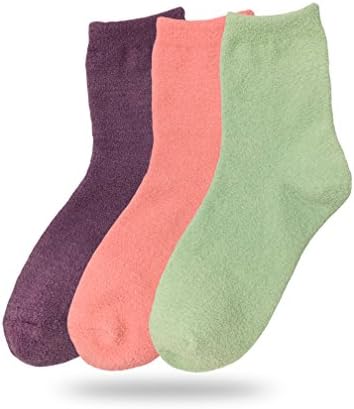 Eedor Womens Winter Soft Warm Fuzzy Slipper Home Socks Mini Crew Cut Casual S17