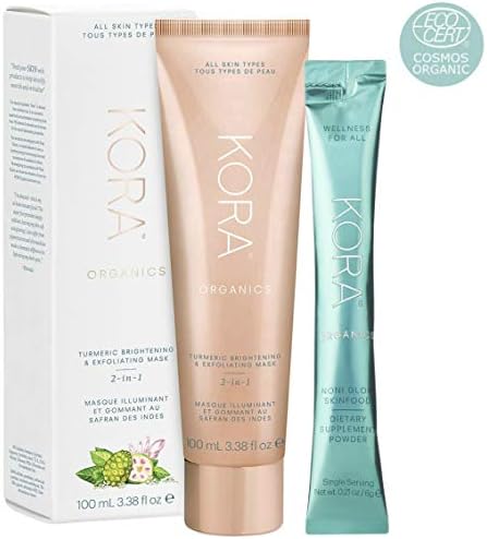 Kora Turmeric 2-in-1 Brightening & Exfoliating Mask Full Size (Free Kora Skinfood Dietary Supplement Powder Packet)