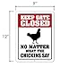 Honey Dew Gifts, Chicken Decor, Keep Gate Closed No Matter What the Chickens Say, 9 inch by 12 inch Novelty Tin Sign Decor, Chicken Coop Sign, Farm Sign, HDG-1101