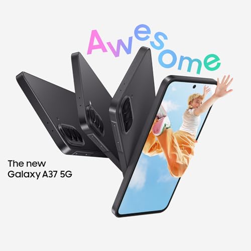 Samsung Galaxy A37, 128GB, Awesome Charcoal, 5G (Unlocked, CAD Version) - 6.7" sAMOLED FHD+ Display, Awesome Intelligence, 6GB Ram, 4K@30fps, 45W Fast Charging
