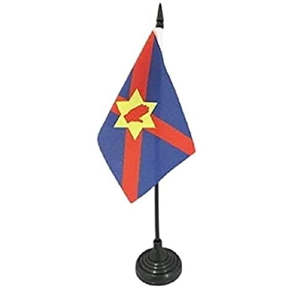 AZ FLAG - Ulster Independence Movement Table Flag 4'' x 6'' - Northern Ireland nationalism Office Mini Banner 100% Polyester 15 x 10 cm - Mini Desk Flag with 10'' Pole and Black Plastic Base
