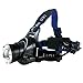 MITHRAS XM-L2 LED Zoom Headlamp, 3 Modes 1000 Lumens Super-Bright Head Torch, Great for Bicycle, Camping, Hiking, with 2 18650 Lithium Batteries & a Charger