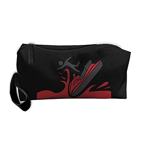 Cosmetic Bags With Zipper Makeup Bag Water Skiing Middle Wallet Hangbag Wristlet Holder