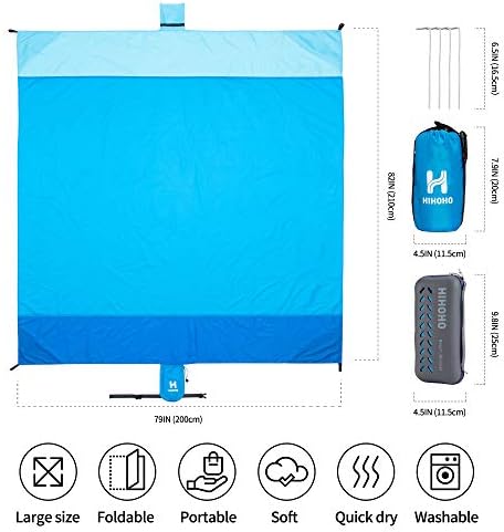 Nylon sand-resistant beach blanket mat in a beach bag.