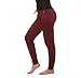 [E177P-BG-M] Coco-Limon Fleece Womens Jogger, Long, Zipper Pockets,Burgundy,Medium