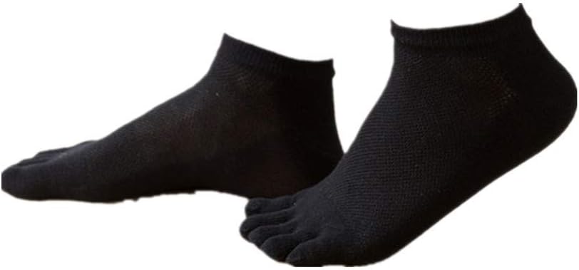 MANDDI 3 Pairs Casual Solid Color Anti-Odor Bamboo Fiber Socks Breathable Five-toe Sock