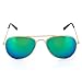 Kids Junior Aviator Classic Sunglasses Metal Frame Reflective Lenses By Comcl (Green Flash, 52)