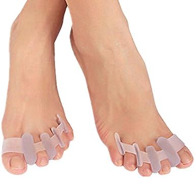 WeAlake Gel Toe Stretchers and Separators for Bunion Toe Spacers for Yoga - Pedicures and Relief from Bunions and Tired Achy Feet - Quickly Foot Pain Relief After Sports (Set of 2)