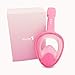 [Upgraded] Snorkel Mask Set for Adults, Full Face Easybreath Anti-Leak Diving Gear with 180° Panoramic Sea View with Anti-Fog Ventilation and Action Camera Mount by Smarssen (Pink, Large)