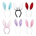 Candygirl 6pcs Fluffy Bunny Ear headbands for Women Girls Plush Rabbit Ear Headbands Easter Costume Bunnys Ear Head Band for Kids Adults Party Supplies