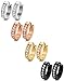 FIBO STEEL 13MM Stainless Steel Small Hoop Earrings for Men Women Huggie Earrings CZ Inlaid RG