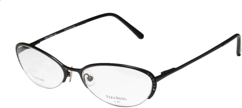 Vera Wang Epiphany Ii For Ladies/Young Women/Girls Half-rim Titanium Crystals Spring Hinges Eyeglasses/Spectacles
