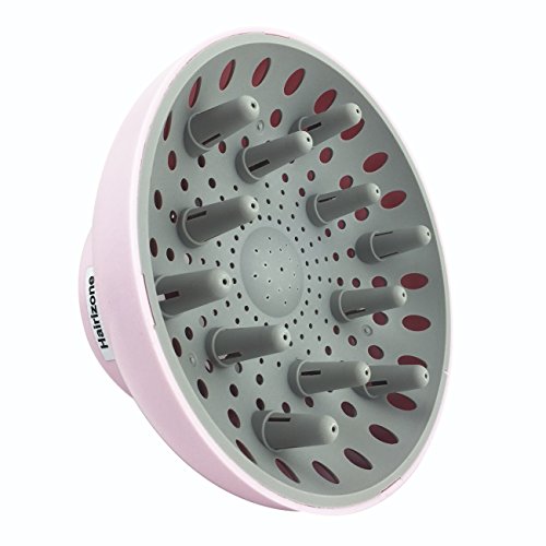 Universal Hair Diffuser Hairizone New Patent Design Adaptable for Various Blow Dryers with D=1.7"-2.6" for Curly or Wavy Hair Styling, HairIQ+ Attachment, ECO-Friendly (Pink)