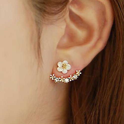 Daisy Flowers Earrings Little Daisy Flower After Hanging Stud Earrings for Lady Women Girls