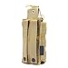 Tactical Radio Pouch - 1000D Nylon Tactical Molle Two Way Radios Holder Case for Walkie Talkies (TAN)