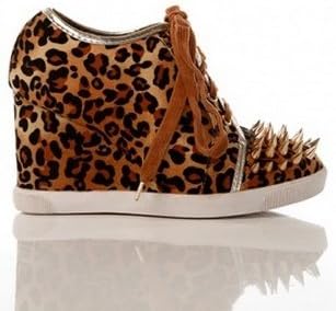 leopard print wedge trainers