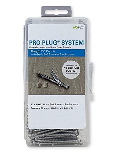 Pro Plug PVC Plugging System for AZEK Slate Gray Decking - Stainless Steel - 75 pcs for 20 Sq. Ft.