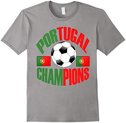 Men's Portugal Soccer Jersey Euro Champions Gift T-Shirt Medium Slate