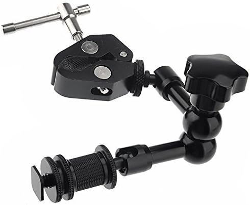 ATian 7 inch Articulating Magic Arm+Large Super Clamp Large Crab Pliers Clip