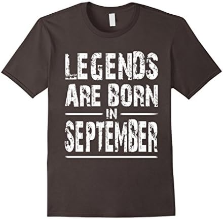 Men's Legends Are Born In September T-Shirt Medium Asphalt