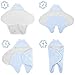 Receiving Blanket Wrap Swaddle-For Newborn Baby Nursery -Perfect Baby Shower Gift For Baby Boys-Super Soft -100% Plush Coral Fleece Double Layered Fabric - Blue Stars- With Gift Box (Blue) …