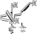AVLT-Power Triple 32" Monitor Desk Stand - Mount Three 15.4 lbs Computer Monitors on 3 Full Motion Adjustable Arms - Organize Your Work Surface with Ergonomic Viewing Angle VESA Monitor Mount
