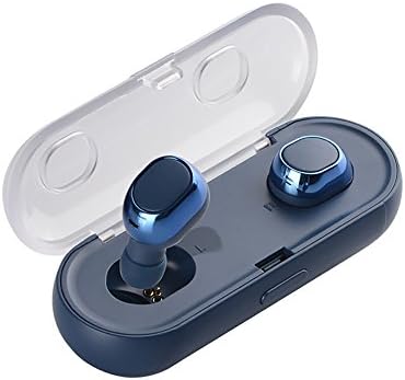 Bluetooth earphone with Noise Cancelling True Wireless Earbuds V4.2 Stereo Build-in Mic Headphones with Charging case for iphone 8 7 6 / android samsung note8 (TWS-16) (Blue)