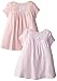 Burt's Bees Baby Baby Girls' Set of 2 Bee Essentials Short Sleeve Lap Shoulder Dresses, 100% Organic Cotton