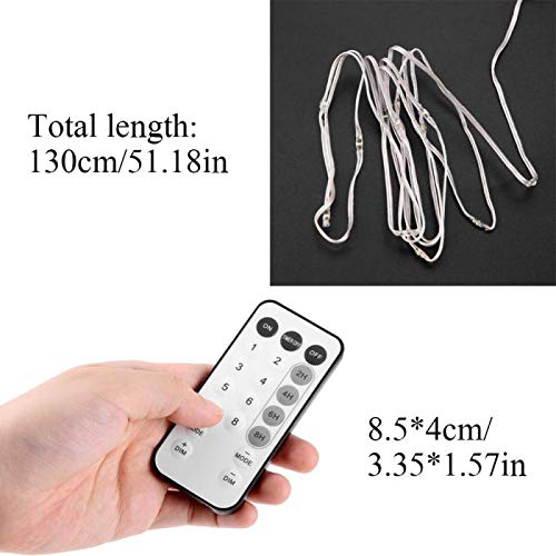 Umbrella Lights, Patio Outdoor Umbrella Waterproof LED Rope Lights String Lights, Battery Operated Indoor Decor, 8 Strings, 13 LED per String Adjustable Brightness - Warm White - Thumbnail 3