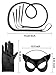 Cat Whip Costume Set, Include Black Whip, Cat Ear Mask and Faux Leatuer Glove for Halloween Women Whip Suit Cat Games Role Playing