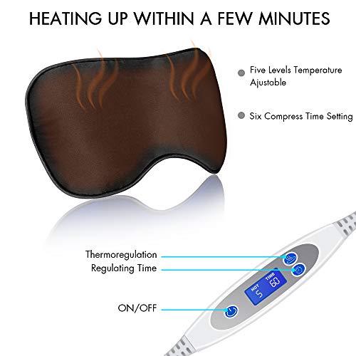Heated Eye Mask, Far Infrared Moist Heat Eye Compress Mask USB Powered