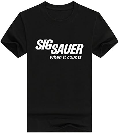 Llynice sig sauer When it Counts Funny Mens Cotton T-Shirt Casual