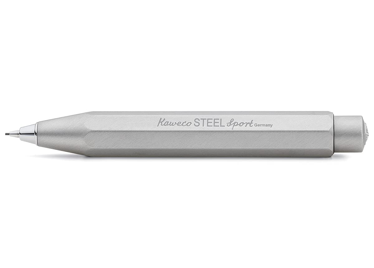 Kaweco STEEL SPORT Mechanical Pencil 0.7mm HB I Stainless Steel Lead Pencil in Classic Design I Mechanical Lead Pencil 10,5 cm I Refillable Pencil