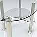 SUNCOO Glass Coffee Table for Home/Office Oval with 2 Tire Tempered Glass Boards Sturdy Chrome Plated Legs End Table Modern Coffee Table Tea Table (Clear)