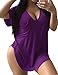 ALLEGRACE Womens Casual Scoop Collar Plus Size T Shirts Summer Tops Tee Purple XXL