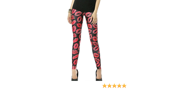 Women Fashion Red Lips Print 
