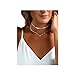 Boosic Layered Necklace Dainty Silver Tone Chokers Chain Necklace for Women