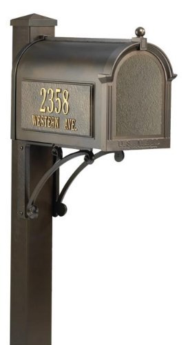 Whitehall Products 16306 Superior Mailbox Package, French Bronze