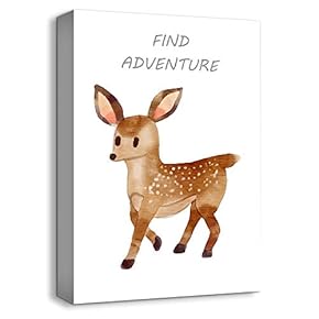 Canvas Wall Art-Cute Sika Deer-Canvas Prints Home Artwork Decoration for Kids Bedroom,Living Room - 12x18 inches