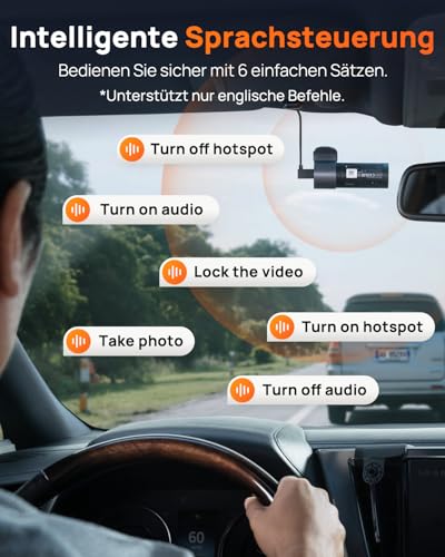 70mai M310 Plus 4K Car Front Dashcam, 2160P Mini Dash Cam with 360° Rotation, WiFi & G-Sensor, Super Night Vision & WDR, F1.55 Aperture, 24h Parking Monitoring, Loop Recording, Max. 256 GB
