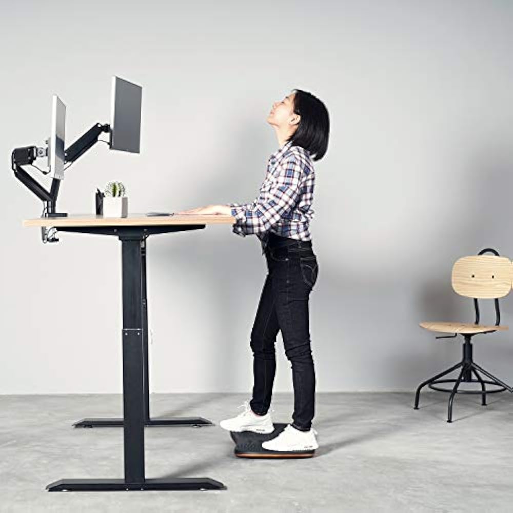 Standing Desk Anti Fatigue Mat Wooden Wobble Balance Board Stability