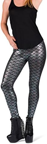 Majestic Mermaid Leggings By Online Legging Store (XXL, Black Pearl)