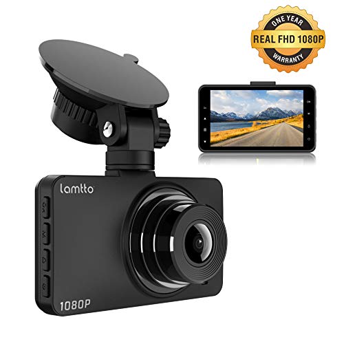 Lamtto Dash Cam 1080P FHD Dash Cameras 3 Inch Rechargeable Fisheye Car