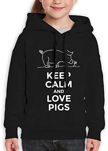 JJLS Keep Calm and Love Pigs Unisex Kid 3d Printed Pullover Hooded Sweatshirts Hoodies