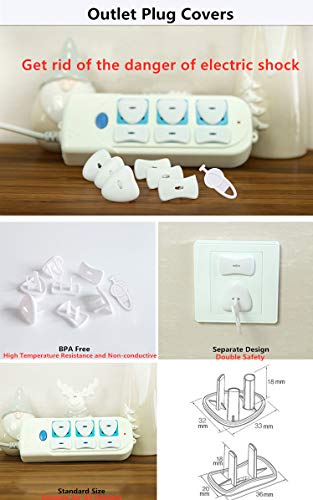 Baby Safety Kit LANEYLI Proofing Kit with Door and Cabinet Locks, Drawer Locks, Multi-use Safety Locks, Clear Corner Protectors, Outlet Covers Accident Proof Devices Tools Free No Drill Required 34Pcs
